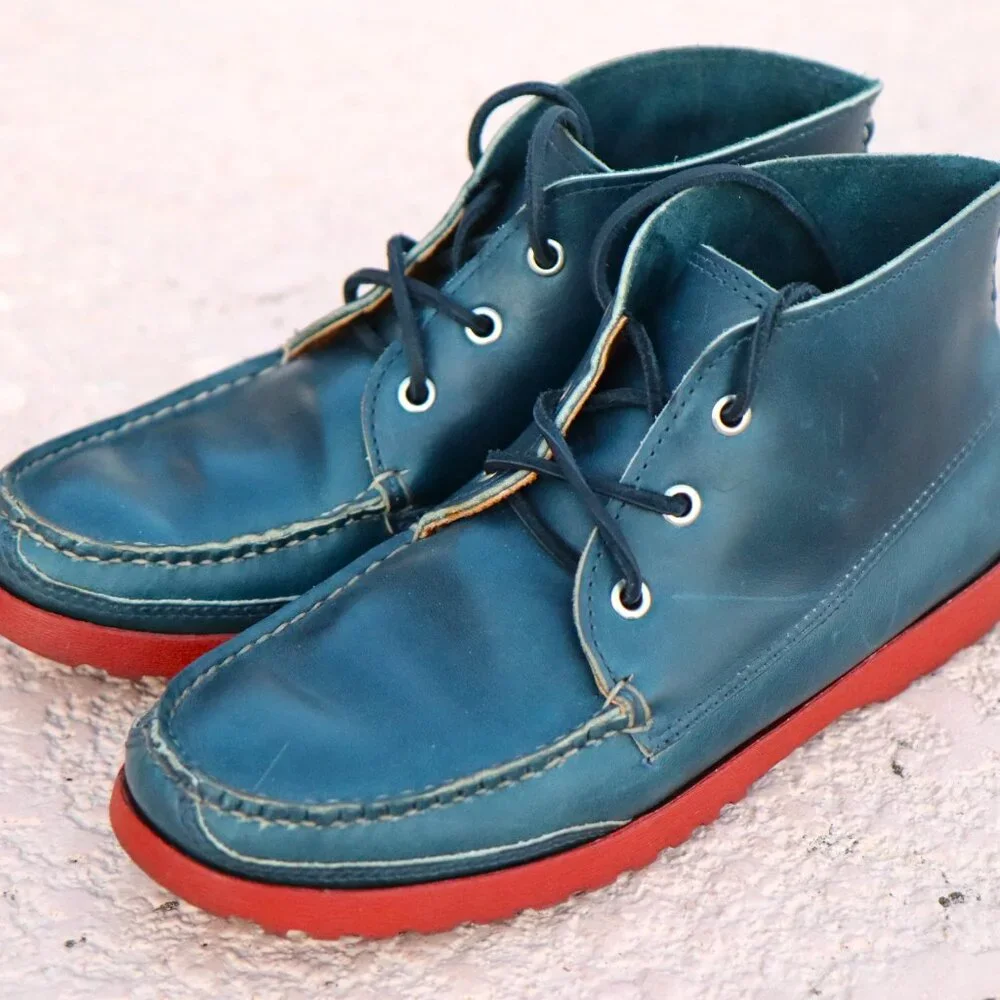 Quoddy Kennebec USA Made Moccasin Boots - Vibram Lug Sole - Mens Size 7.5D - Picture 4 of 16